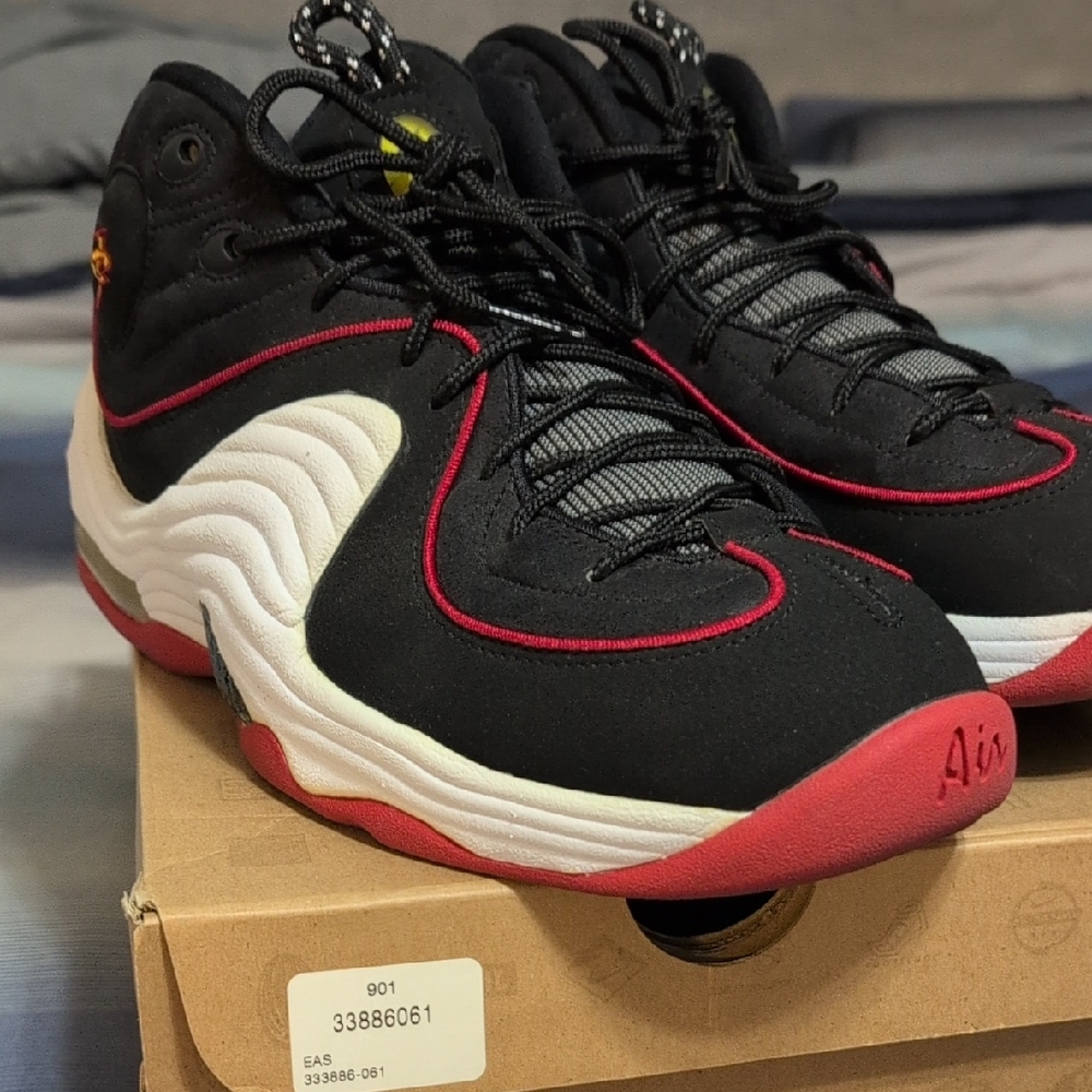 Nike Air Penny II Black and Red Sneakers